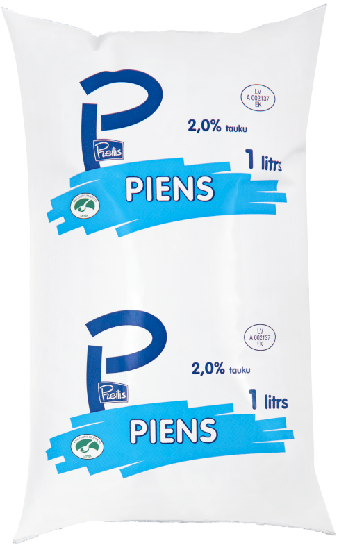 2% piens, polipakā