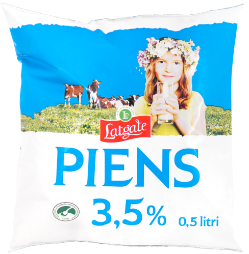 3,5% milk in a polypack