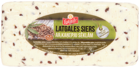 Latgales cheese with hemp seeds